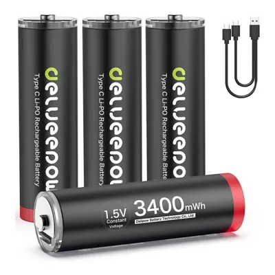 Pilhas AA Recarregáveis por USB-C